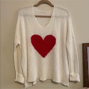 ❤️EUC! Moon & Madison Heart Loose Knit Sweater Sz M❤️